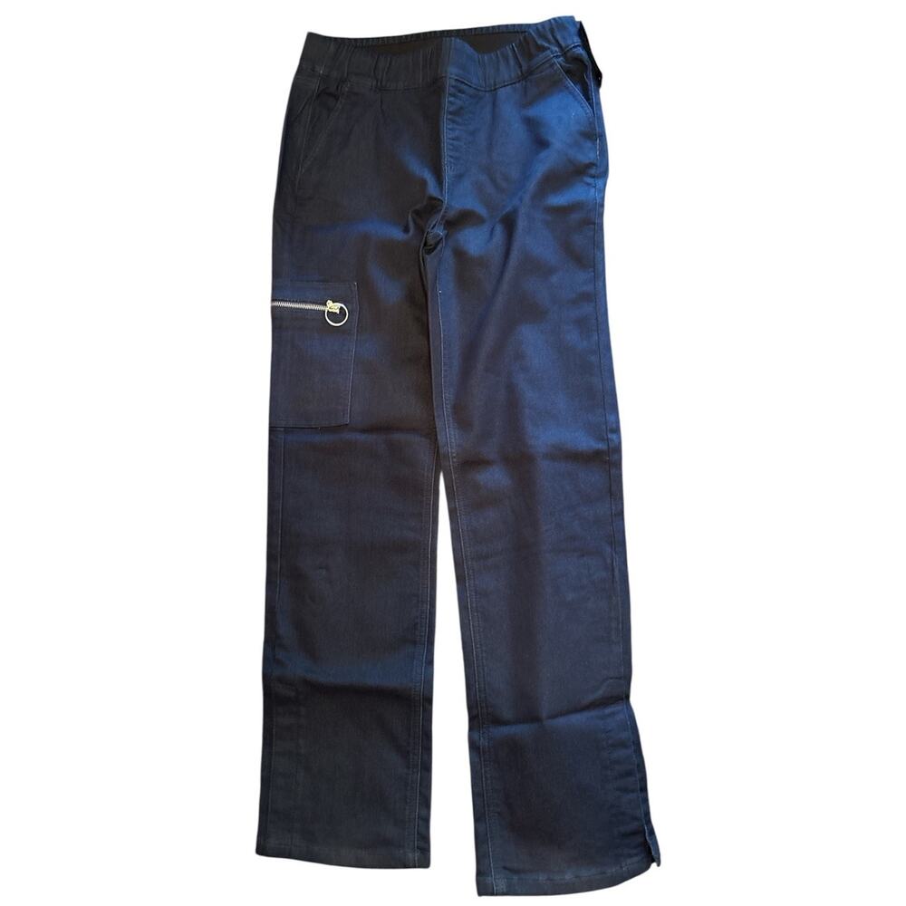 Denim & Co. Adaptive Comfy‎ Knit Patch Pocket Jean Dark Rinse Medium